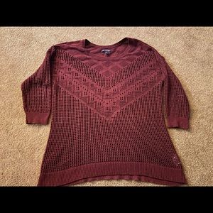 Burgundy American eagle shirt